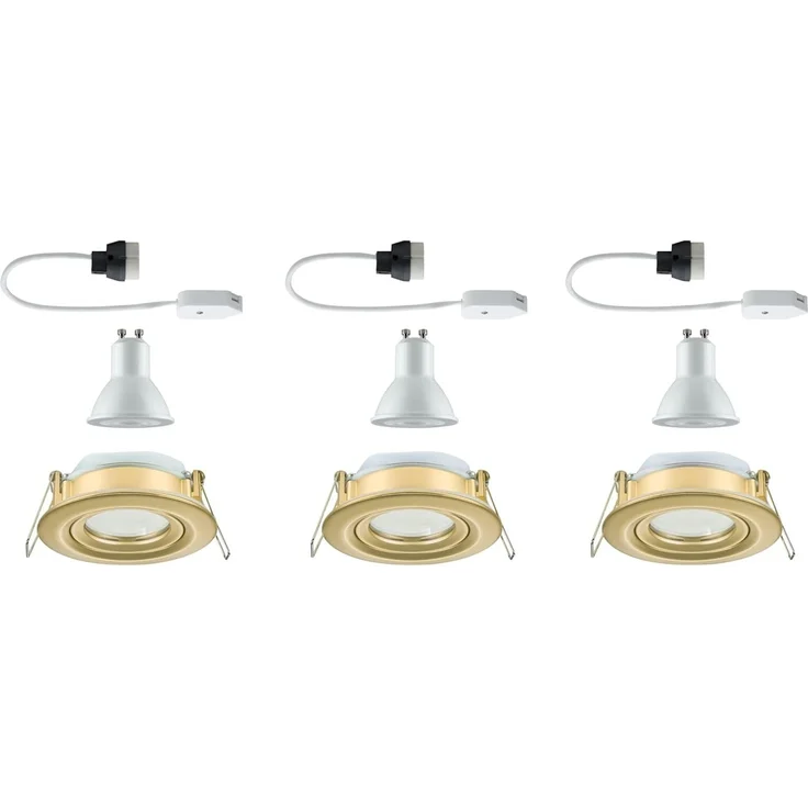 Paulmann 92408 LED Einbauleuchte Nova Plus 3er-Set schwenkbar 93mm gold IP65 dimmbar – Bild 10