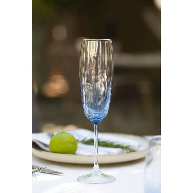 Hermia Concept 'Larc 220 - Blue' Sektgläser-Set (4-teilig), Blau, 6,6 x 6,6 x 23,6 cm, 220 ml