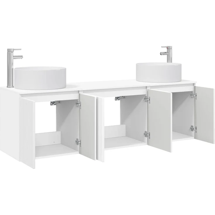 vidaXL Badezimmerschrank-Set 3 stk. Weiß 161,5 x 44,5 x 80 cm 3405727 – Bild 3