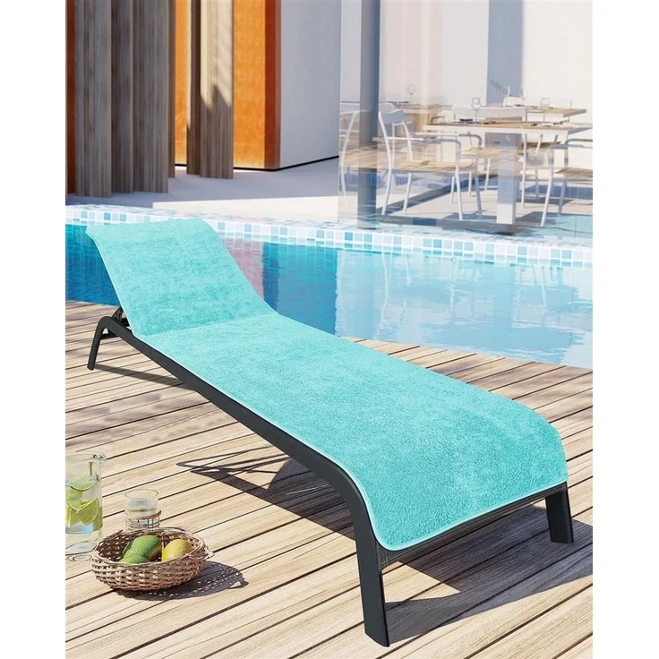 Laynenburg Liegenauflage Frottee Schonbezug aus 100% Baumwolle für Gartenliege, (1 St), Sonnenliege - Liegenbezug mit Umschlag für Standliege in 75x200 cm – Bild 2