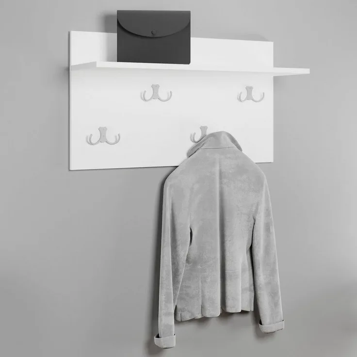 OTTO home Garderobenpaneel Paris (1 St), Praktische Wandgarderobe mit Doppelhaken (B/T/H): 70/21,5/40 cm