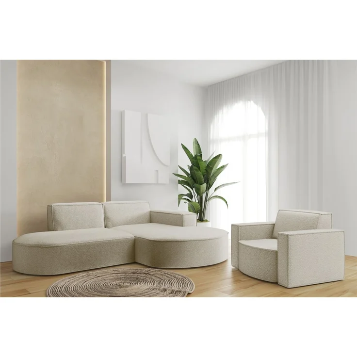 Sessel Designersessel PALMA in Stoff Ascot Champagne – Bild 2