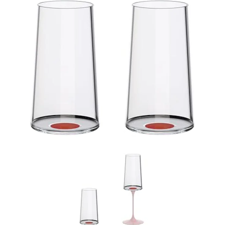 Trebonn SplitGlass Longdrink- / Sekt-Glas Rot 2er-Set – Bild 2