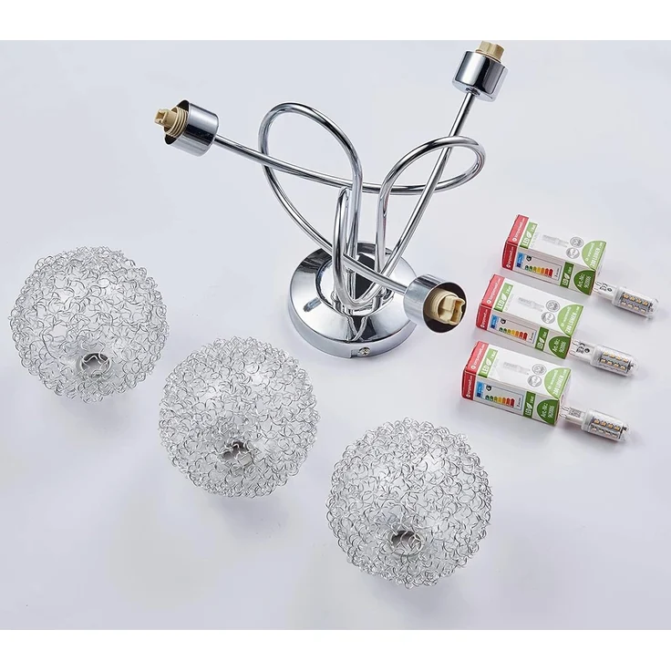 Lindby Deckenleuchten Ticino, Metall, Chrom IP20, 3 x 28 W – Bild 7