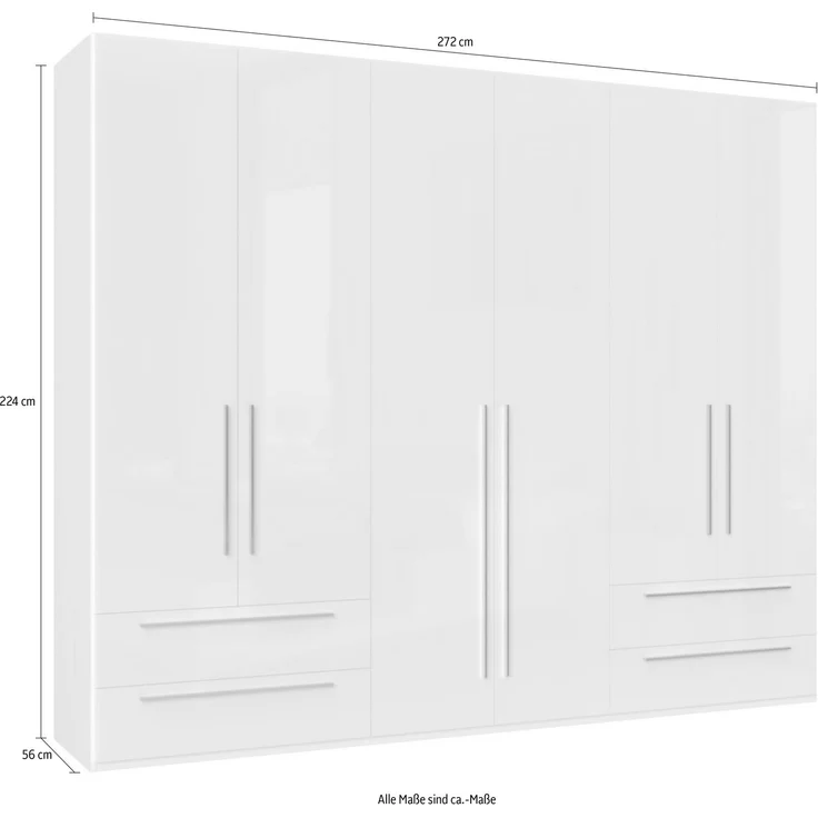 Places of Style Kleiderschrank Piano beige, UV lackiert hochglänzend, Soft-Close Funktion in vielen Breiten – Bild 3