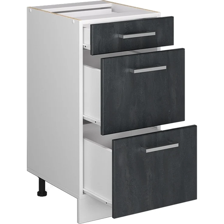 Küchenunterschrank R-Line Schwarz Beton 40 cm AP Eiche Vicco – Bild 4