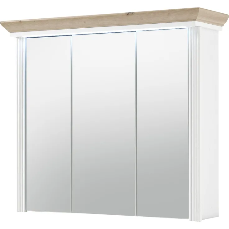 Spiegelschrank >Jasmin< in Pinie-Hell - 83x75x25cm (BxHxT)