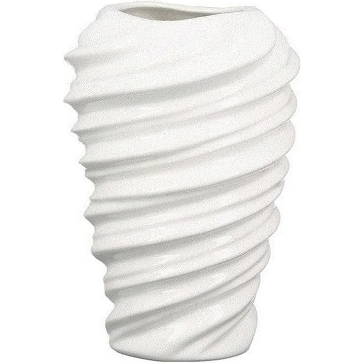 Casablanca by Gilde Tischvase Vase "TWIST" Porzellan, weiß – Bild 3