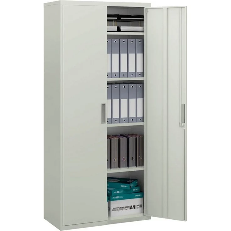 HOMCOM Rollcontainer Mehrzweckschrank mit verstellbarer Ablage, 2 Türen, (Aufbewahrungsschrank aus Stahl, 1 St, 4 verstellbaren Regalen), für Arbeitszimmer, Wohnzimmer, Weiß – Bild 4