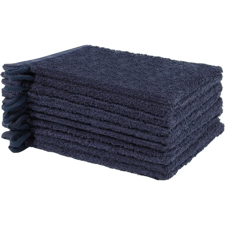 NatureMark Waschhandschuh Waschhandschuhe 500 gsm (10er-Set), 100% Baumwolle (10-St), Premium Frottier Waschhandschuhe, 15x21cm, Navy blau – Bild 5