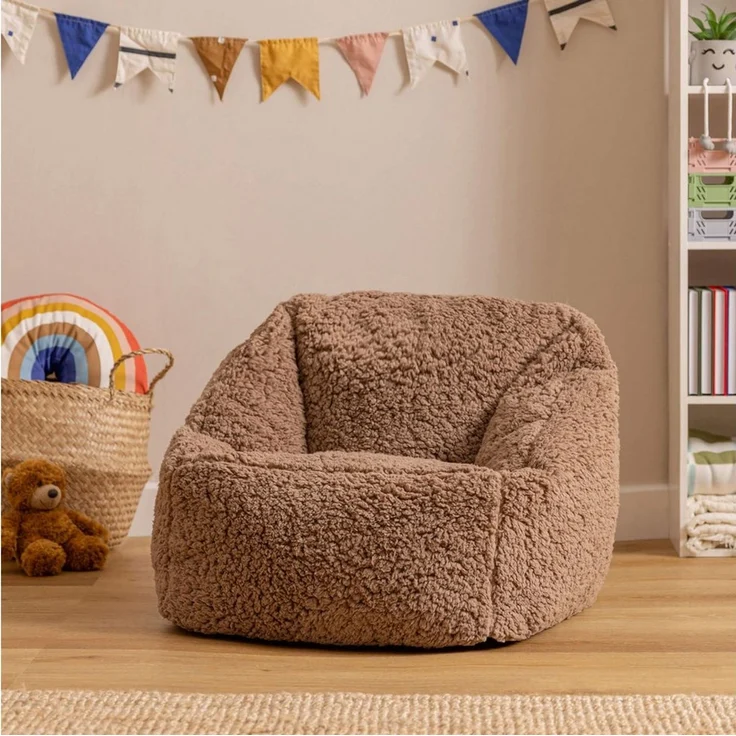 icon Sitzsack Flauschig für Kinder „Teddybär“, 55x44cm, Made in Germany, für Kinderzimmer – Bild 2