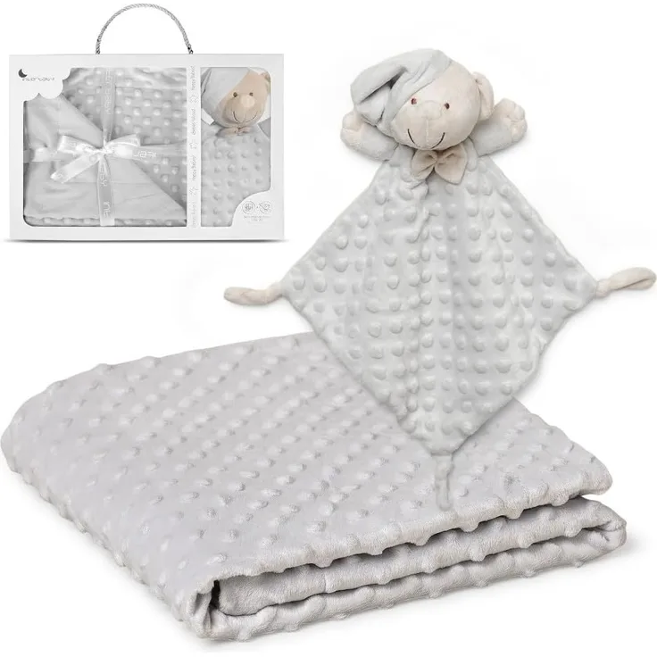 decke und Kuscheldecke 110x80 cm Fleece hellgrau