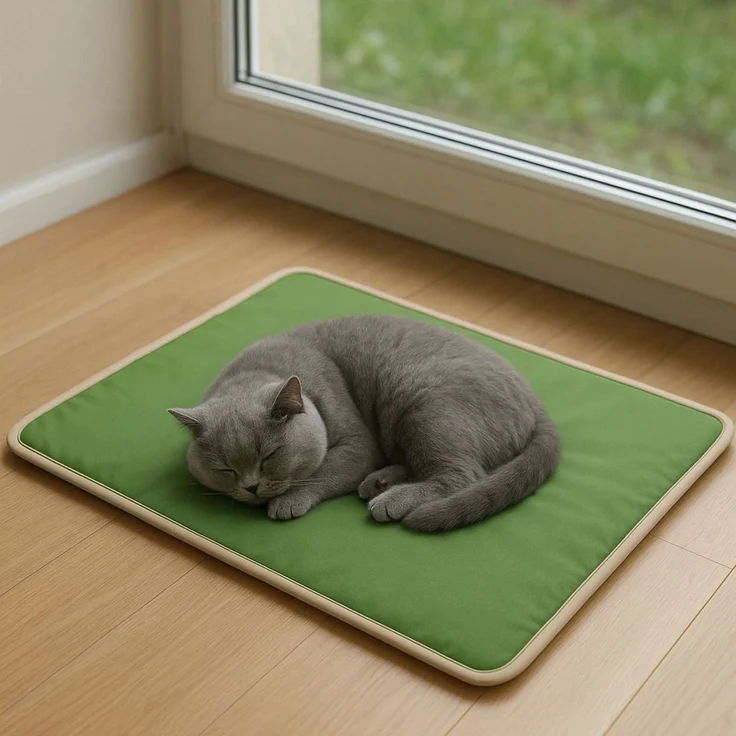 Paws & Whiskers 'Thermo Mat 40 x 60 - Green' Haustierbett, Grün, 40 x 60 x 3 cm – Bild 1