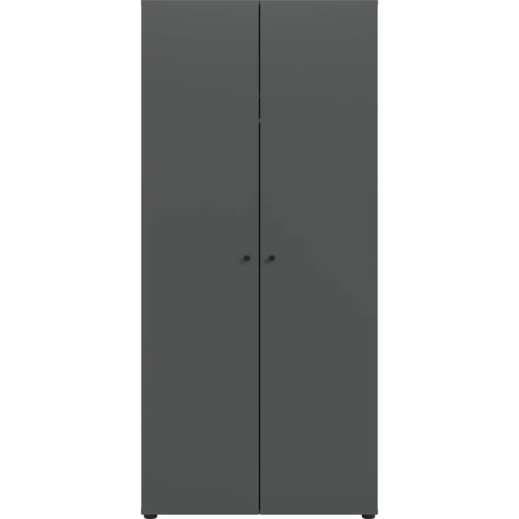Kleiderschrank 2-türig (B/H/T: 80x176x51 cm) in anthrazit Nachbildung – Bild 2