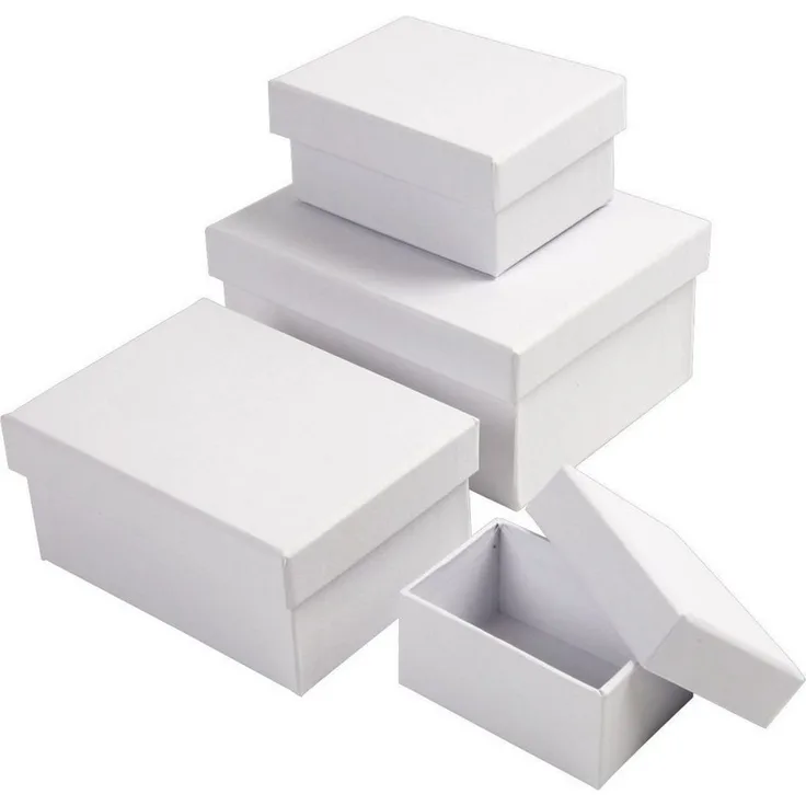 creativ company Aufbewahrungsbox creativ company Boxen rechteckig mit Deckel weiß 4 Größen