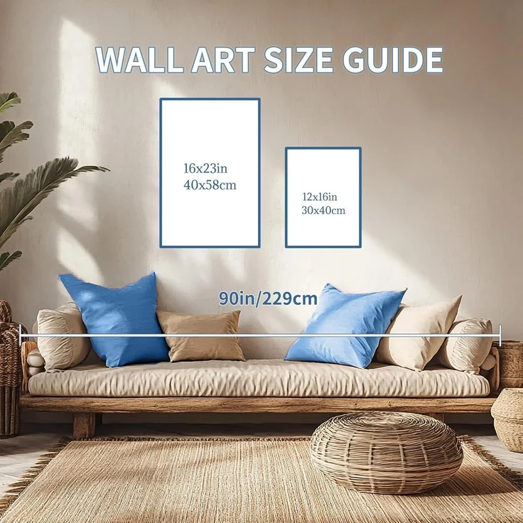 Aquarell Blau Wald Leinwand Bilder Set Wohnzimmer Schlafzimmer 40cm x 58cm x 3 – Bild 6