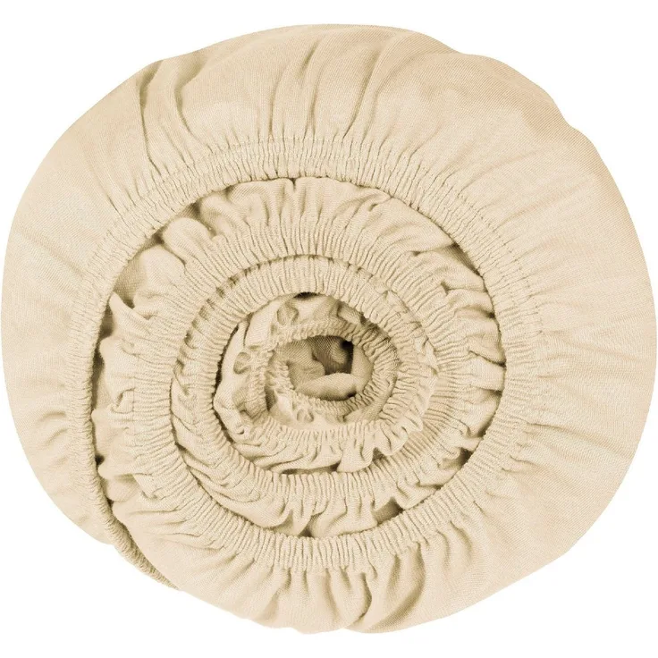 Schiesser 'Flexi' Spannbettlaken mit Gummizug, Jersey / Elasthan, Creme, 200x220cm