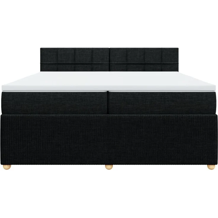 vidaXL Boxspringbett mit Matratze Schwarz 200x200 cm Stoff 3287565 – Bild 4