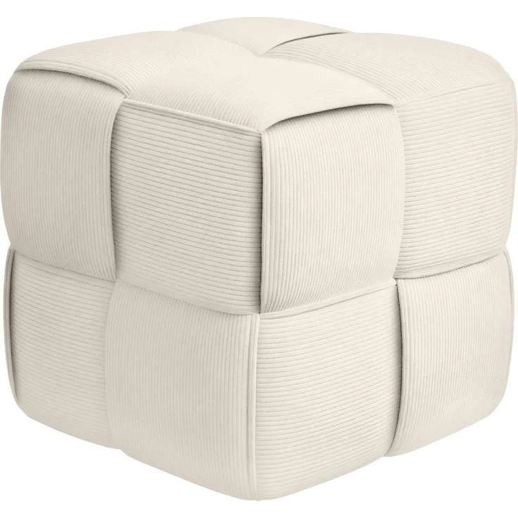 CLP Sitzhocker Forinta, hochwertiger Cordstoff, moderner Stil, bequem und elegant,Farbe:creme – Bild 1