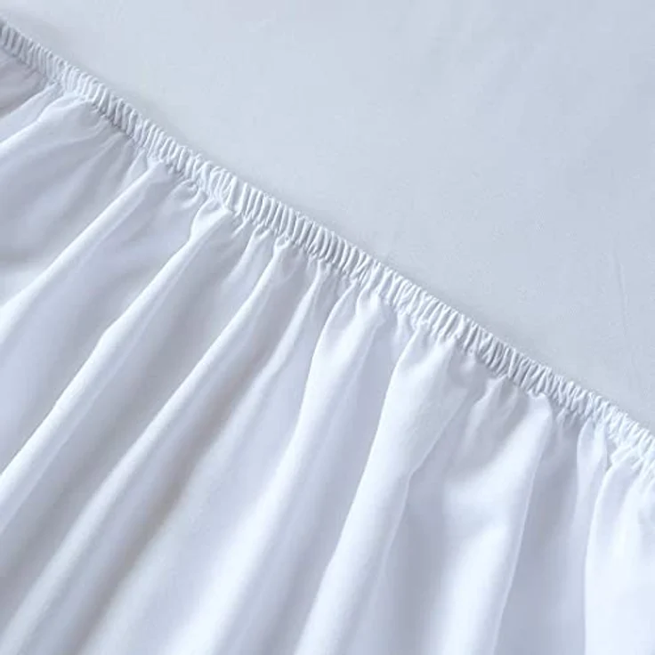 KONO Bedding Spannbettlaken - Gebürstete Mikrofaser Spannbetttuch - 30 cm Tiefe Tasche (Weiß, 160x200 cm) BS-3 160 WE – Bild 5