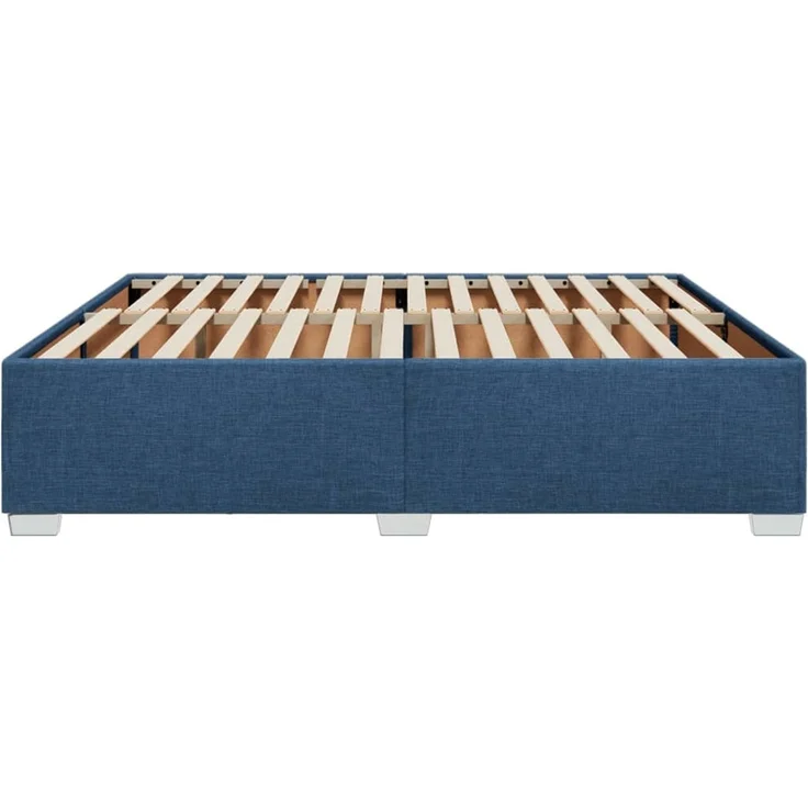 vidaXL Bettgestell ohne Matratze Blau 200x200 cm Stoff 3284505 – Bild 4