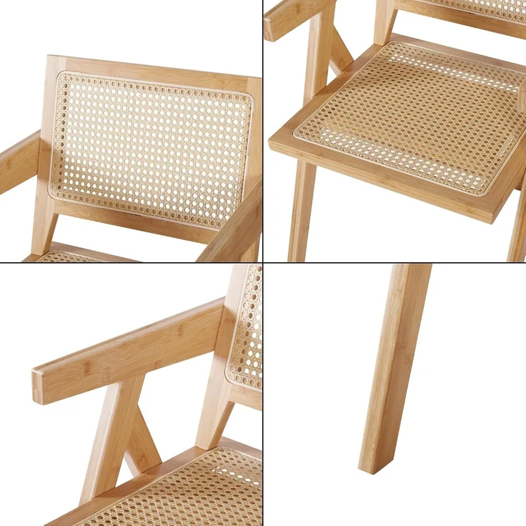 Esszimmerstuhl Asikkala 79x50x50cm Bambus/Rattanoptik [en. casa] – Bild 7