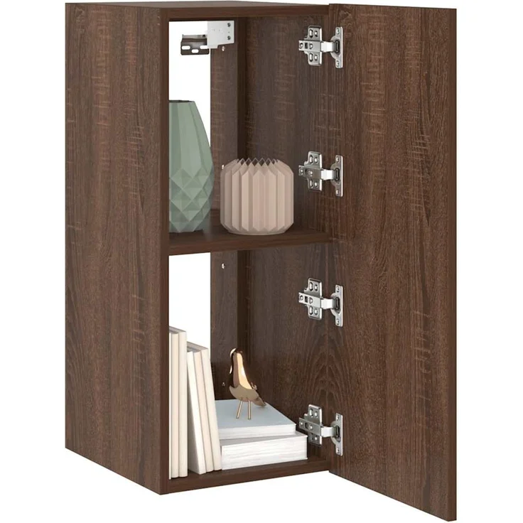 TV-Wandschrank, Fernsehschrank mit LED-Leuchten Braun Eichen-Optik 30,5 x 35 x 70 cm – Bild 7