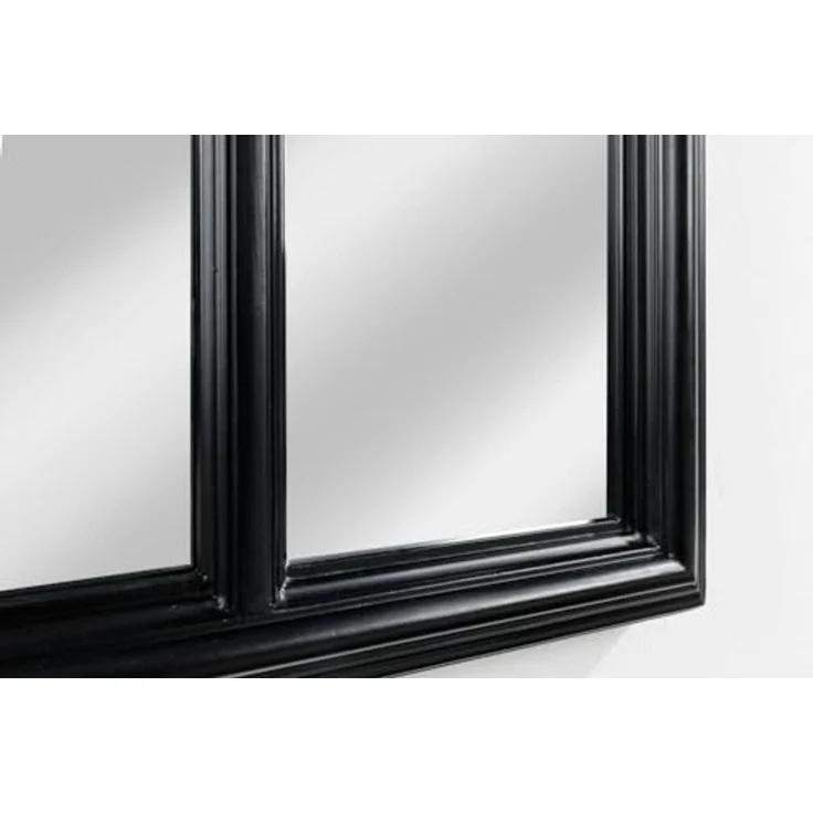 riess-ambiente Wandspiegel CASTILLO 140cm schwarz (Einzelartikel, 1-St), Wohnzimmer · groß · halbrund · mit Rahmen · Fenster-Design · Deko – Bild 6