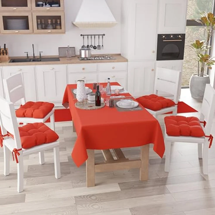 Petti Artigiani Italiani - Tischdecke, Küchentischdecke aus Baumwolle, einfarbig, quadratisch, rot, für 4 Plätze (140 x 140 cm) – Bild 4