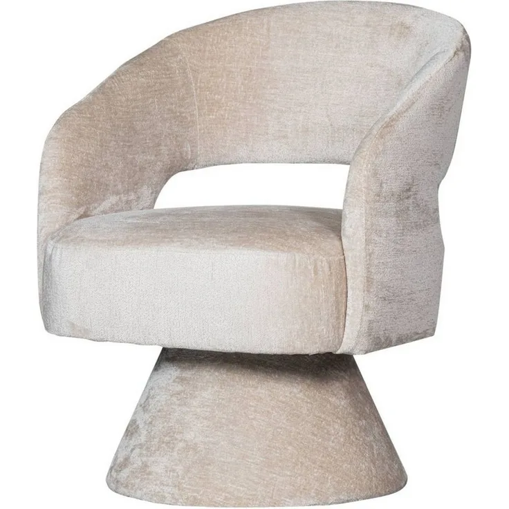 WOOOD Sessel Drehsessel Ebba aus Chenille-Stoff, Natur