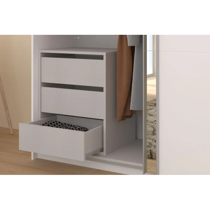 Kleiderschrank Swing in weiß mit Spiegel 178 cm – Bild 5