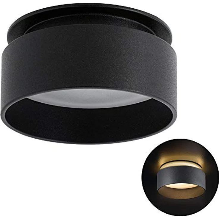 SSC-LUXon LED Deckenstrahler Sudara, Einbau Design Spot Leuchte schwarz, indirektes Licht, 4W warmweiß, Ø 80 mm, für 230V – Bild 2