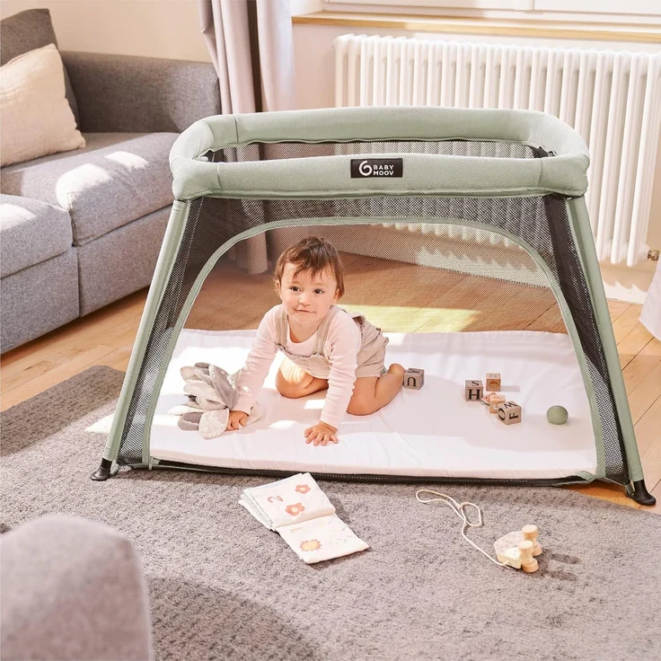 Babymoov Moov & Comfy 3-in-1 Reisebett für Babys und Kleinkinder - bis 20kg, mit zwei Ebenen, Beistellbett für Neugeborene – Bild 6