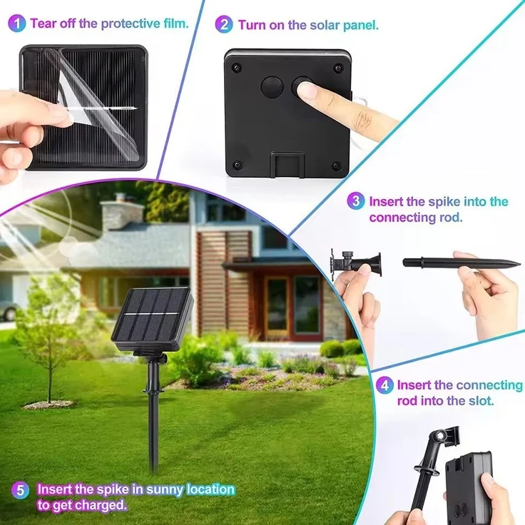 Montegoni LED-Streifen 12M LED Solar Lichterkette Außen Innen Wasserdicht Solarlichterkette – Bild 2