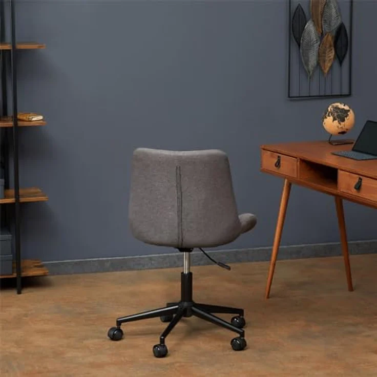 IDIMEX Drehstuhl Talia, Dunkelgrau, höhenverstellbar mit Wabenmuster, 53x89x61 cm, Arbeitszimmer – Bild 5