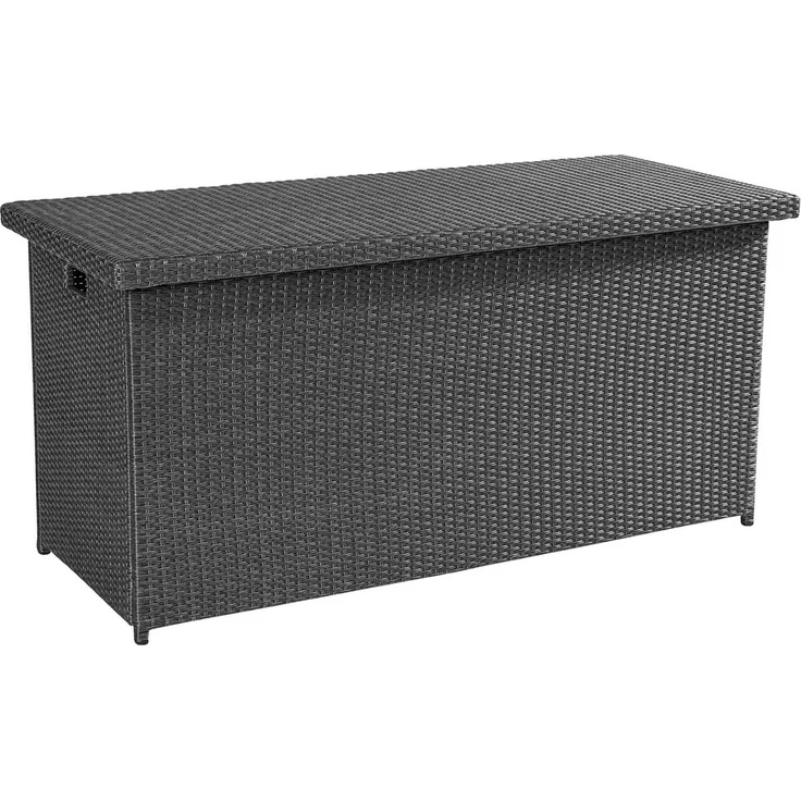 dasmöbelwerk Kissenbox Aufbewahrungsbox Kansas, Gartentruhe mit 152x68 cm Stauraum in Grau-Mix