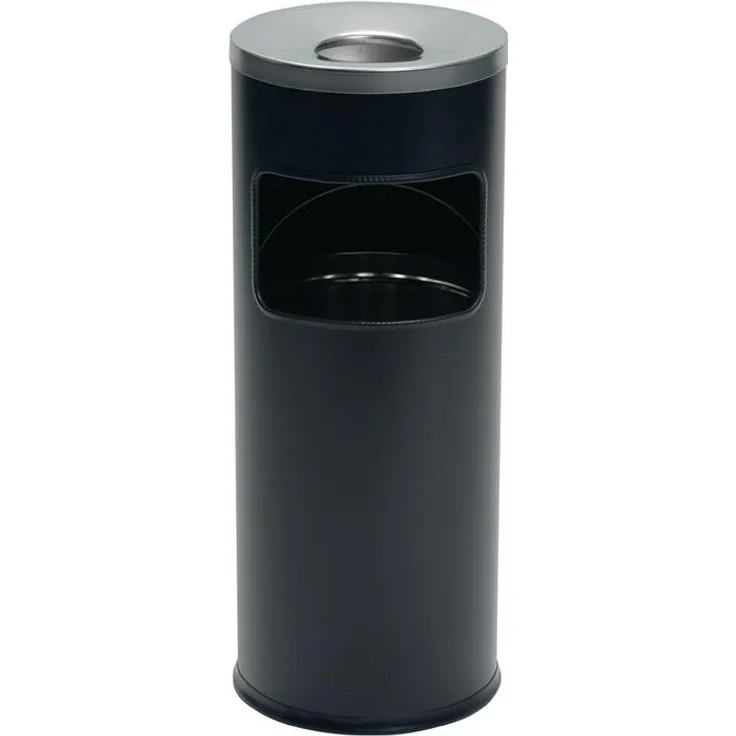 Durable Papierkorb Safe mit Ascher rund 17+2l schwarz