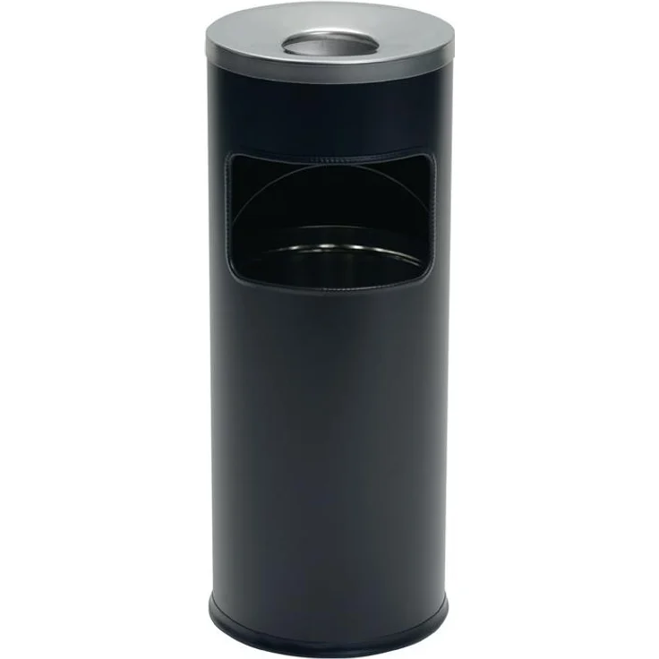 Durable Papierkorb Safe mit Ascher rund 17+2l schwarz