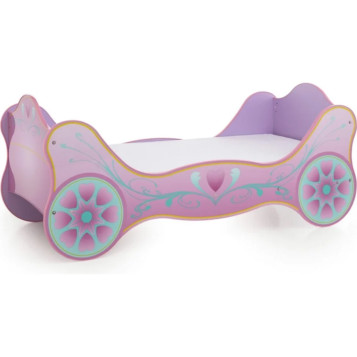 Begabino Autobett Kinderbett Prinzessin Kutsche Lila mit Matratze, Lattenrost 90x200 cm – Bild 3