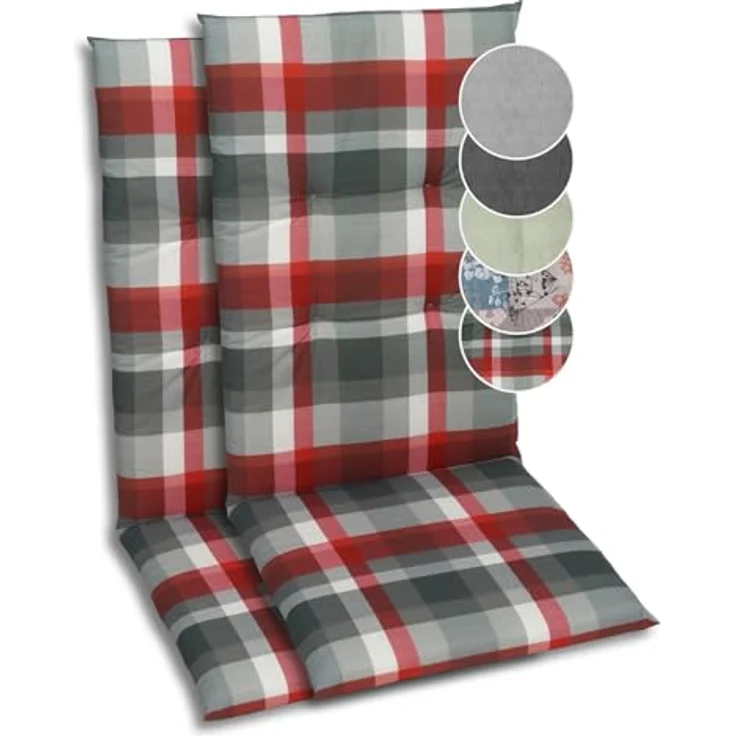 GO-DE Hochlehnerauflage, (Set, 2 St, Set mit 2 Hochlehnerauflagen), Maße ca.: 48 cm x 5 cm x 118 cm – Bild 2