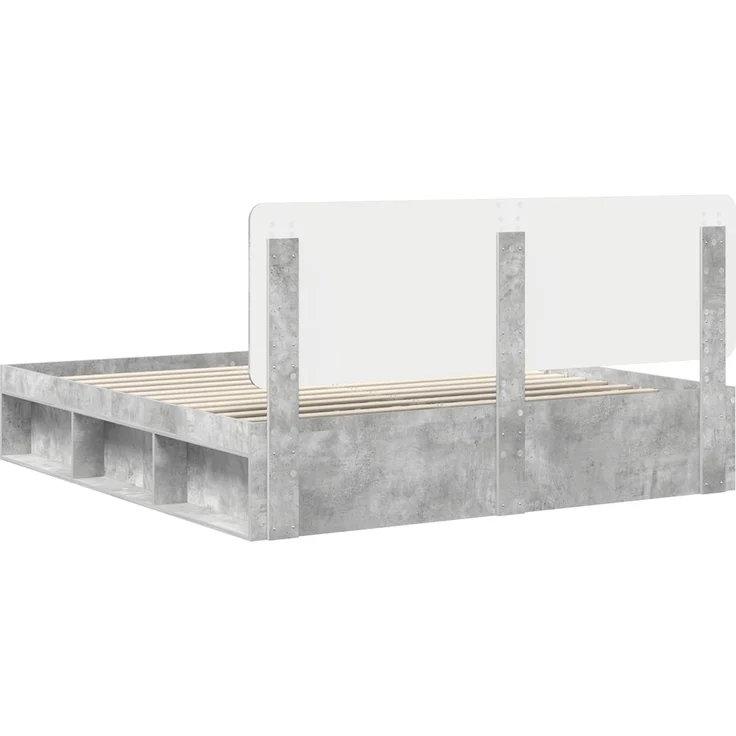 vidaXL Bettrahmen mit Kopfteil Beton 180 x 200 cm Massives Kiefernholz 3412455 – Bild 8