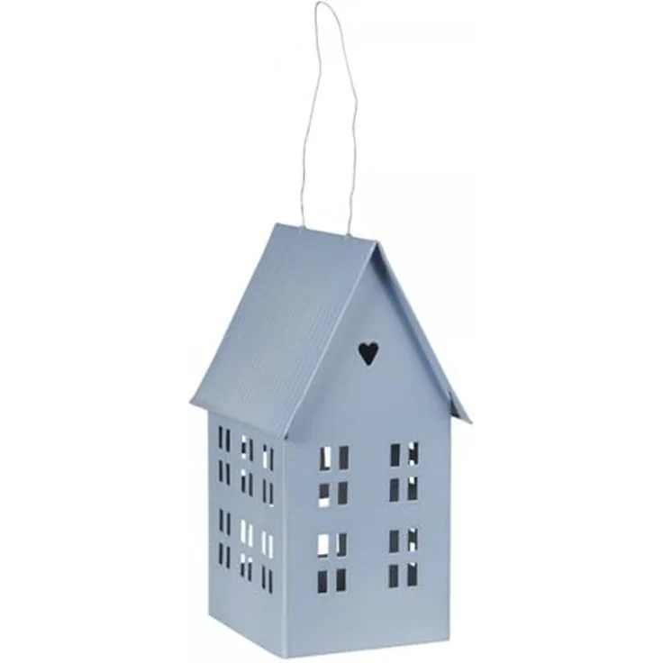 Ib Laursen - Lichterhaus Teelichthaus Windlicht Haus Garten Hellblau 90145-26