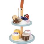Small foot 12434 - Cupcake Etagere tasty, mit Zubehr fr Kinderkche, Holz, Hhe: 28cm