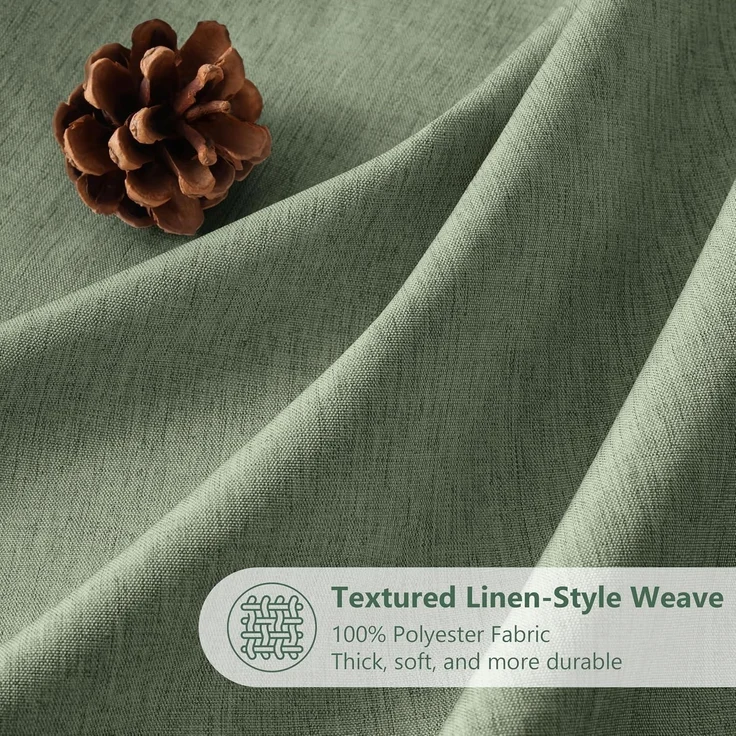 Duschvorhang Schmaler Textil Leinen - Grün H182 x B92 cm (1er Pack) – Bild 2