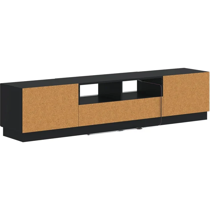 vidaXL LED-TV-Schrank HOORN 3 stk. Schwarz Holzwerkstoff 3416838 – Bild 6
