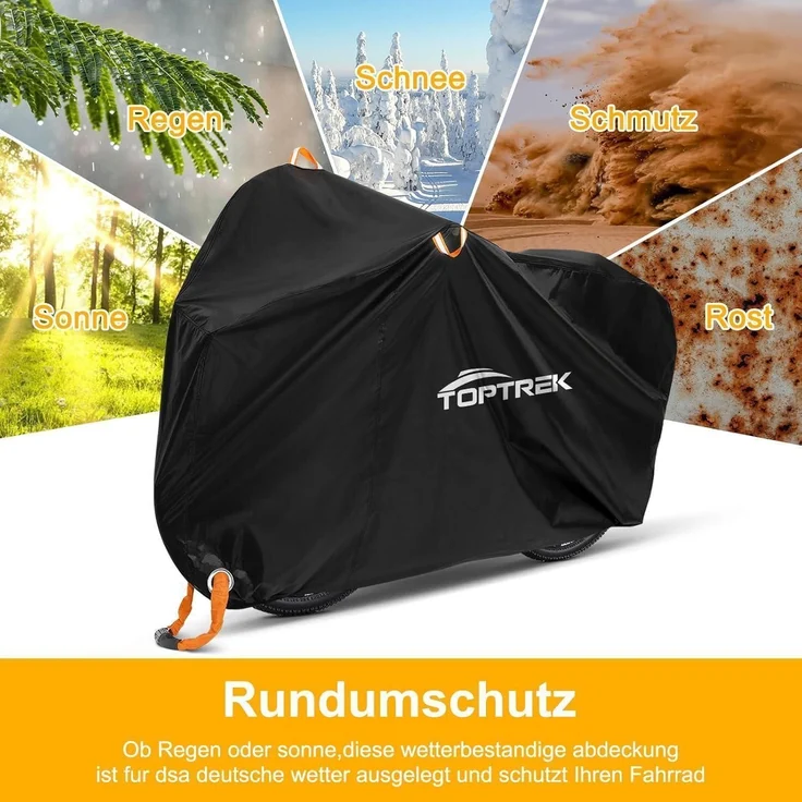 Toptrek 2-Fahrradabdeckung 210D Wasserdicht Oxford-Gewebe 210x110x95cm – Bild 5