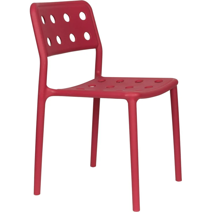 Gartenstuhl Serra im 4er-Set, Rot aus Kunststoff für Balkon & Terrasse 45,5x53x80 cm – Bild 1