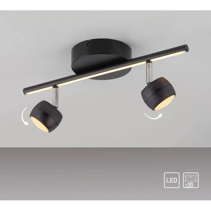 JUST LIGHT 11401-18 JARIK Deckenleuchte 2-flammig schwarz 3000K – Bild 1