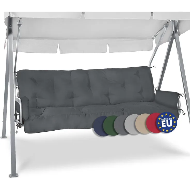 Beautissu Hollywoodschaukel Auflagenset Flair HS Graphitgrau