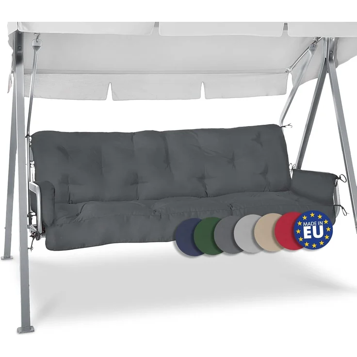 Beautissu Hollywoodschaukel Auflagenset Flair HS Graphitgrau – Bild 1